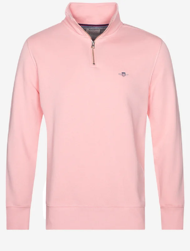 Regular Fit Shield Half Zip Sweat Bubbelgum Pink