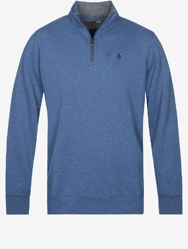 Double Knit Half Zip Jersey Blue