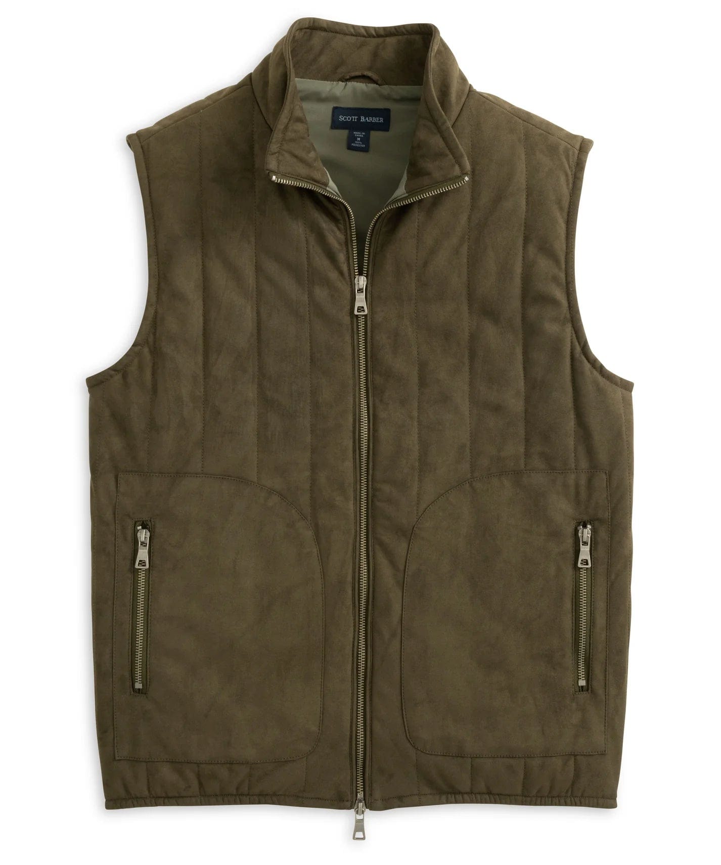 Scott Barber Suede Uffer Vest