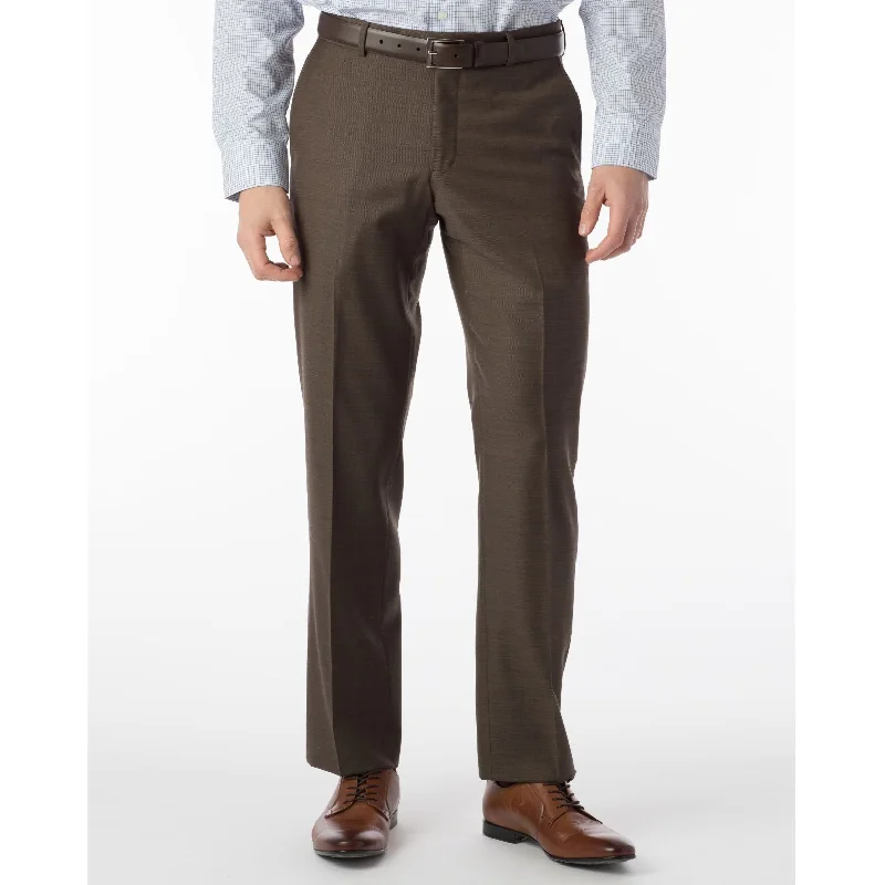 Sharkskin Super 120s Worsted Wool Comfort-EZE Trouser in Chestnut (Flat Front Models) by Ballin