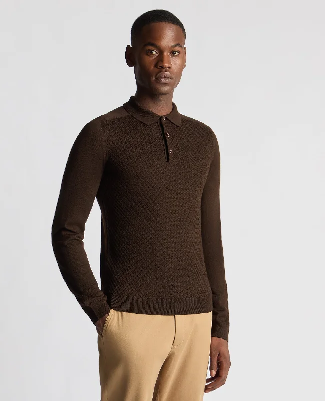 Slim Fit Merino Wool-Blend Knitted Polo