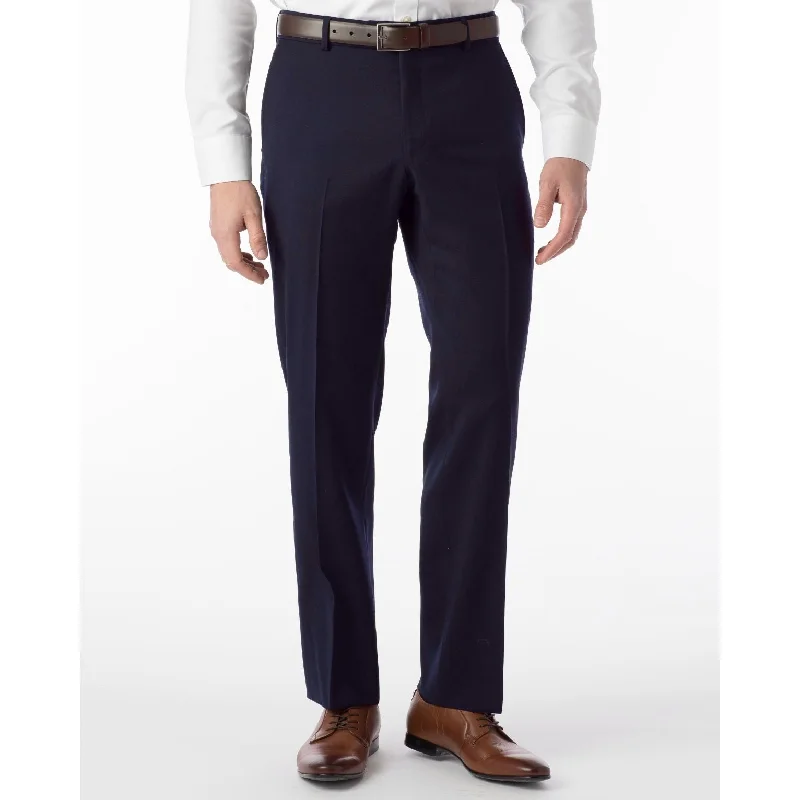 Super 120s Wool Gabardine Comfort-EZE Trouser in Mariner (Flat Front Models) by Ballin