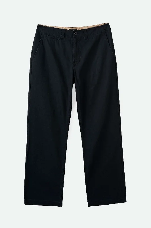 Surplus Herringbone Relaxed Trouser Pant - Washed Black