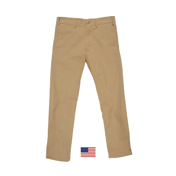 The American 8.2oz Washed Cotton Stretch Twill Khakis in Dark Khaki by Pennbilt