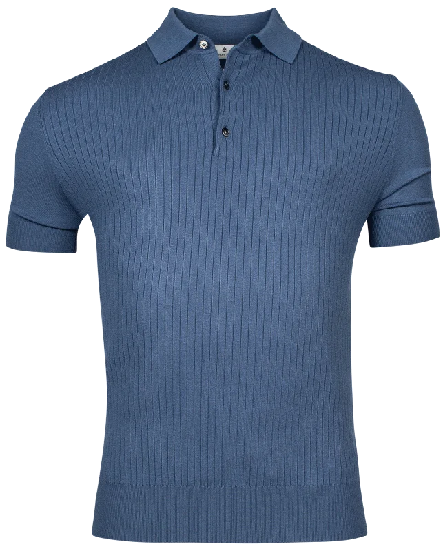 ID24446-Thomas Maine Blue Rib Polo