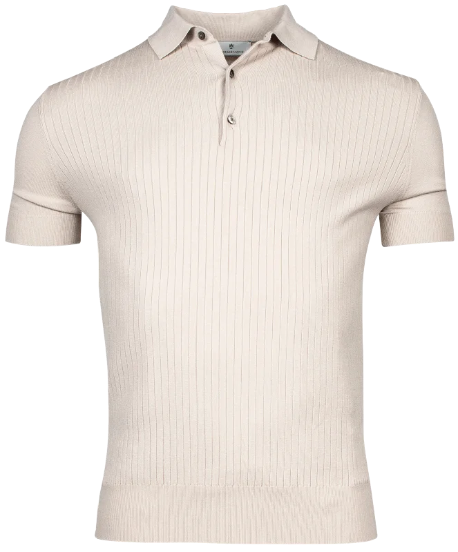 ID24447-Thomas Maine Cream Rib Polo