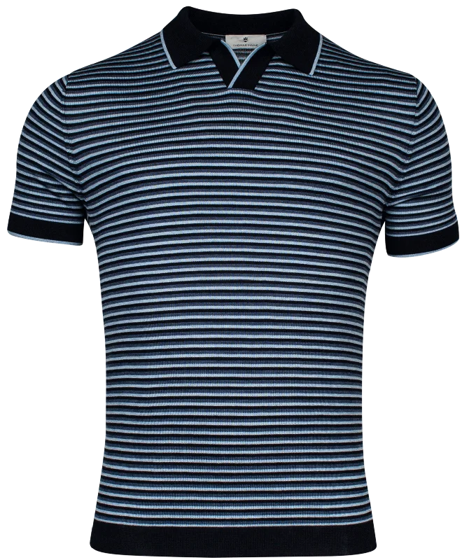 ID24453-Thomas Maine Navy Skipper Collar Polo