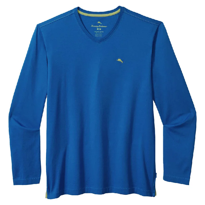 Tommy Bahama Bali Skyline V-Neck Long Sleeve T-Shirt - Cobalt Sea