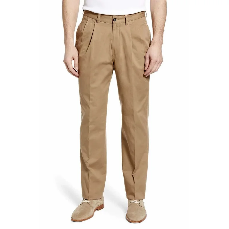 Washed Khaki Pant in British Tan (Oak Double Reverse Pleat) by Charleston Khakis