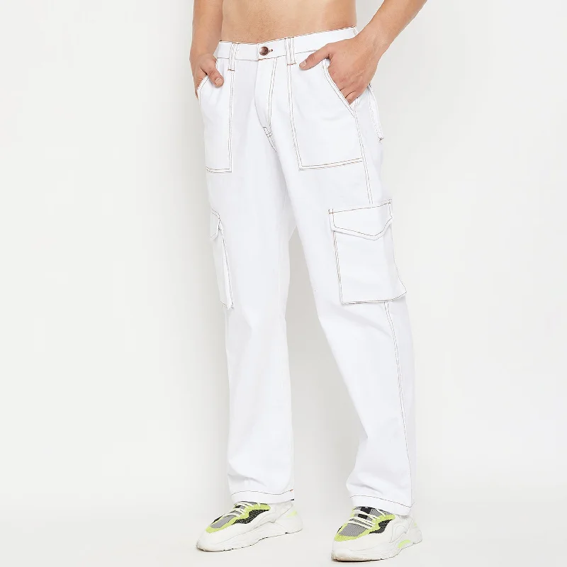 White Carpenter Cargo Pants