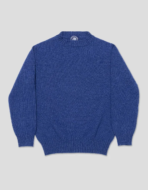 BLUE CASHMERE CHUNKY CREW NECK