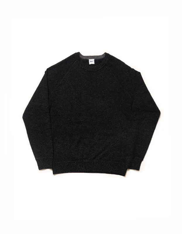 CASHMERE CREW NECK SWEATER - CHARCOAL