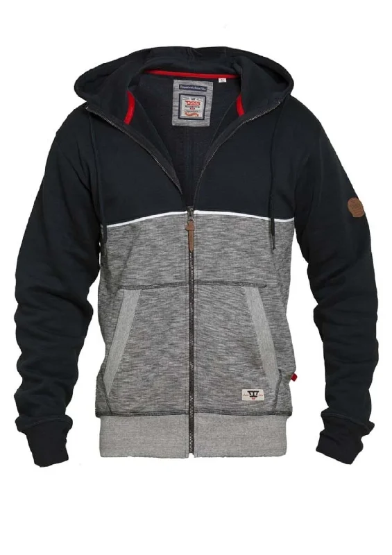 D555 Mens Big Size Full Zip Hoody With Piping Detail (Lamarsh)