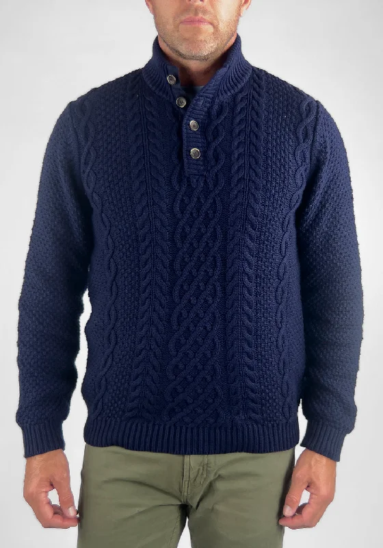 Fisherman Cable Mock Neck Sweater