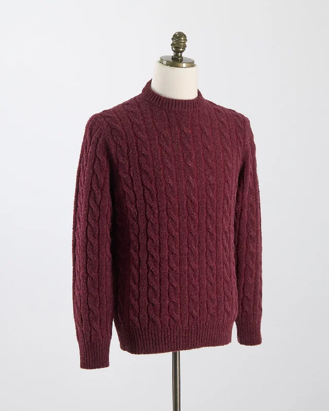 Plush Comfy Cableknit Crewneck Sweater