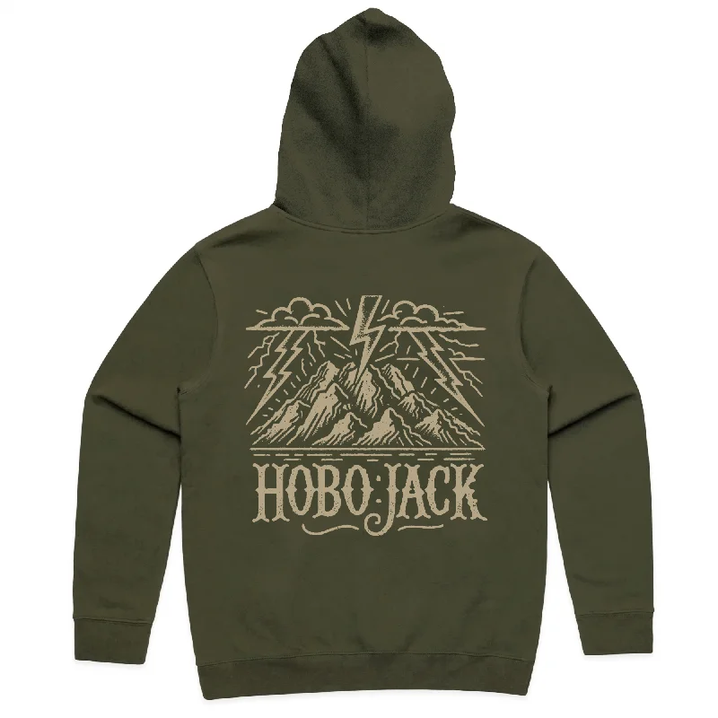 HIGH VOLTAGE - HEAVY HOODIE - MILITARY