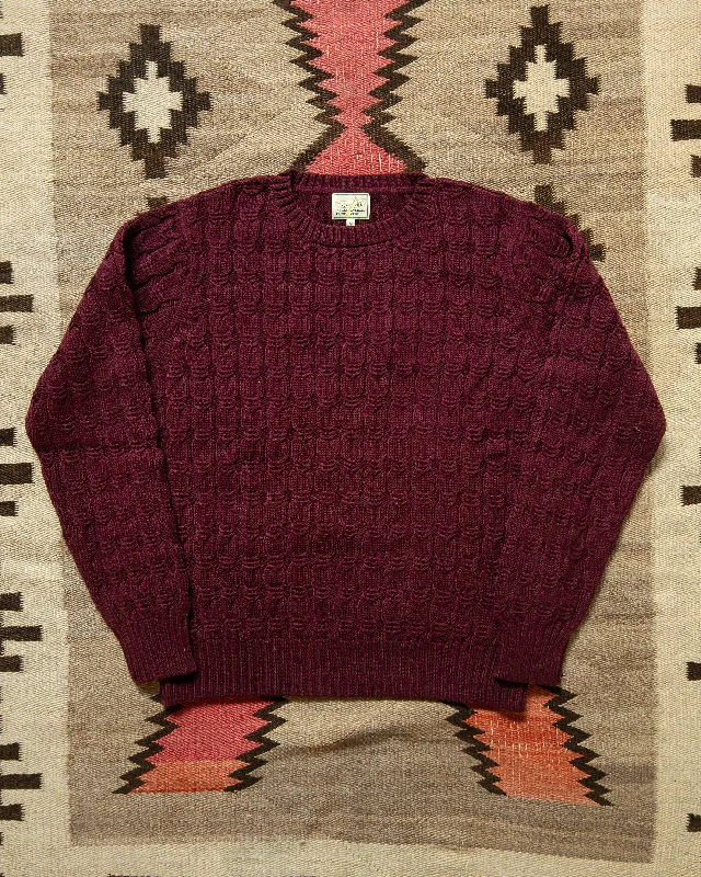 Highland Cableknit Sweater - Bordeaux