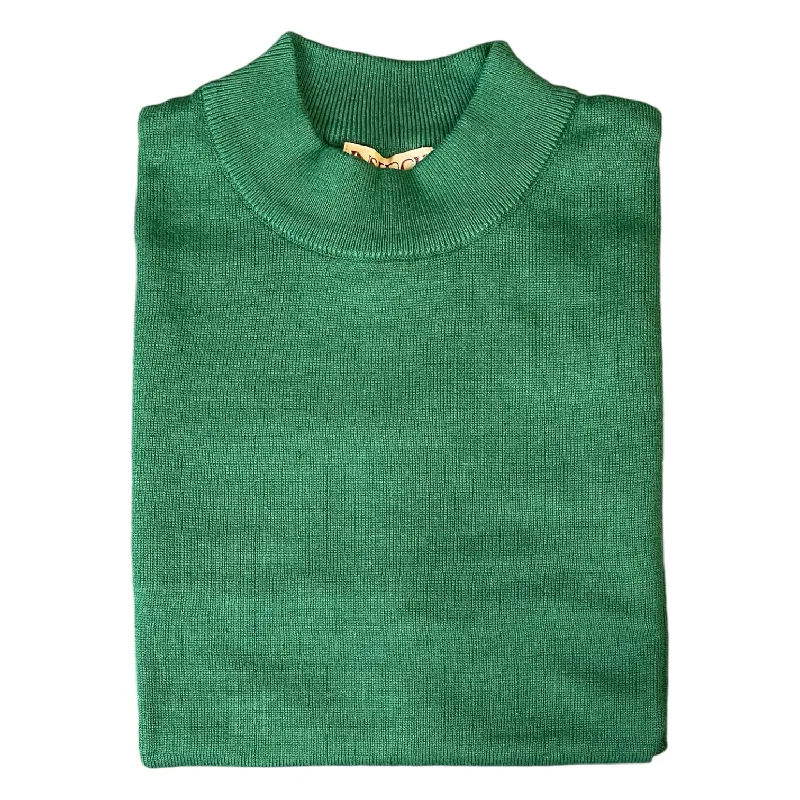 Inserch Cotton Blend Mock Sweater (Green Sapphire)i