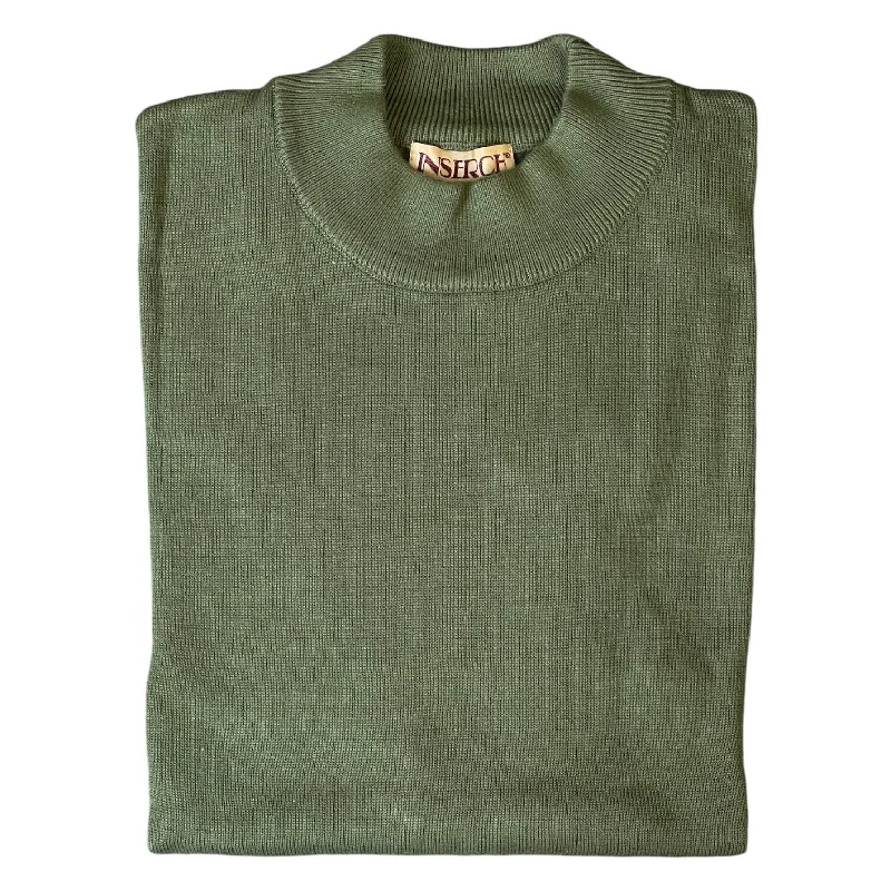 Inserch Cotton Blend Mock Sweater (Olive)