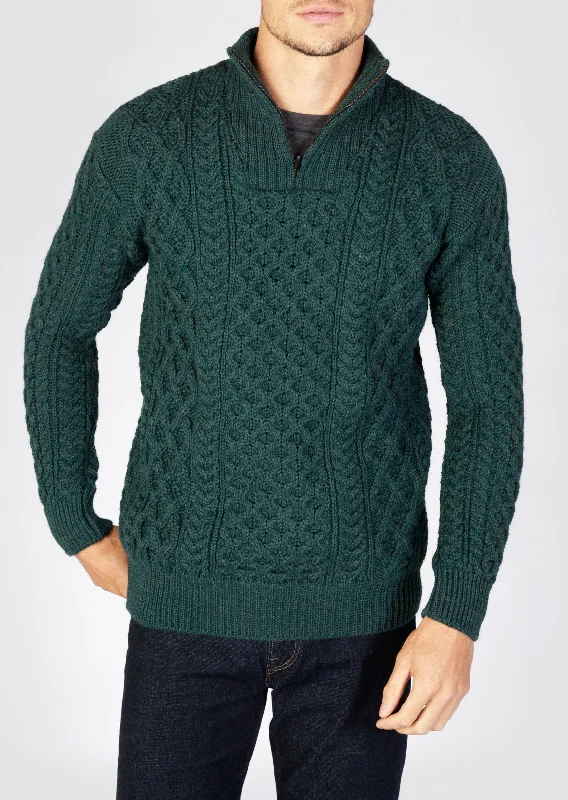 IrelandsEye Men's Dromore Aran Sweater | Green