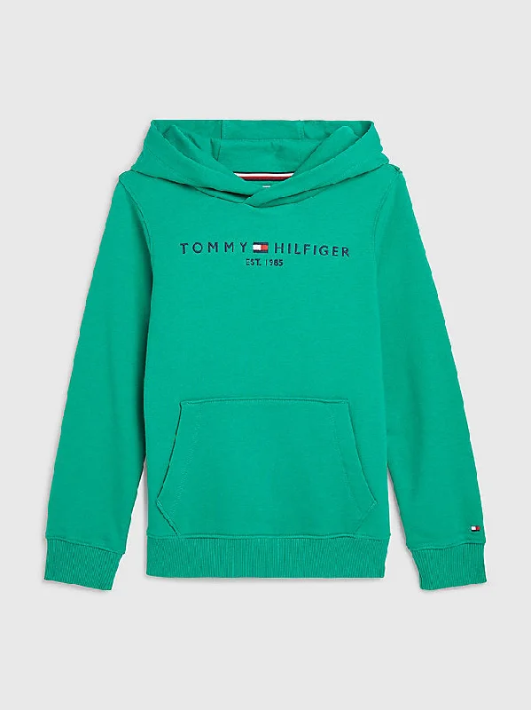 Tommy Hilfiger Essential Dual Gender Terry Hoody Green Malachite