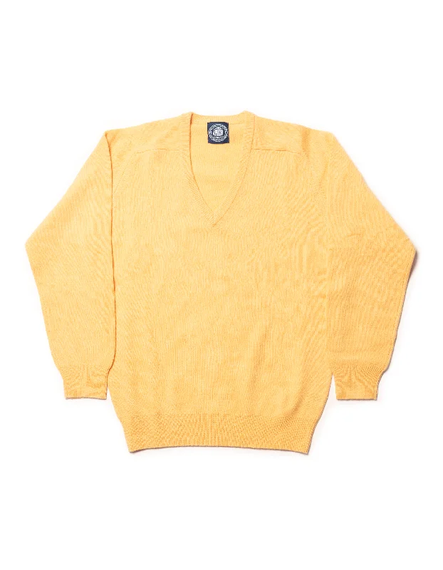 LAMBSWOOL V NECK SWEATER - YELLOW