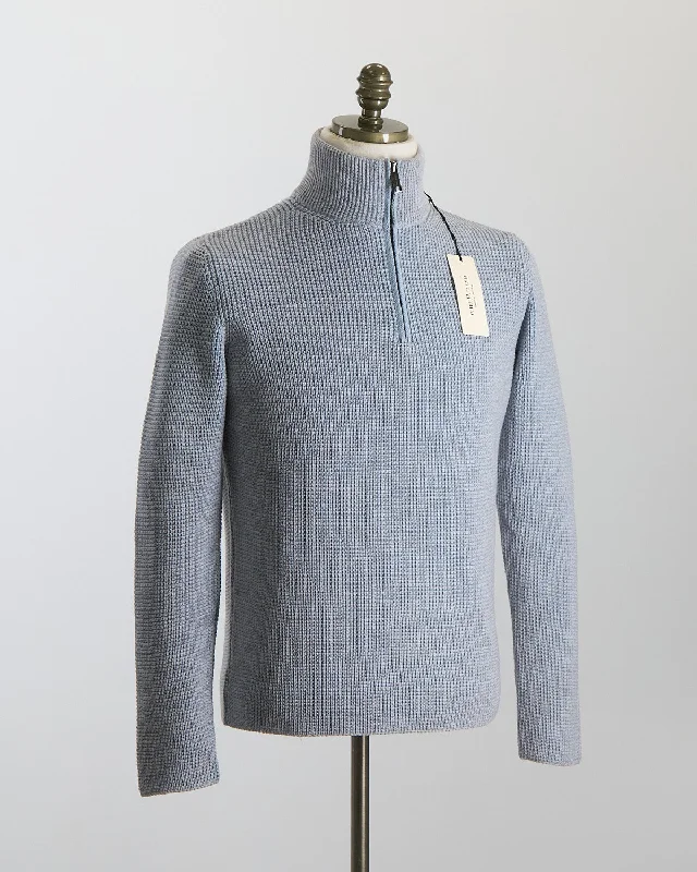 Quarter Zip Waffleknit Alpine Sweater