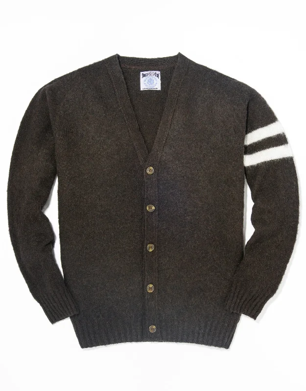 SHAGGY DOG UNIVERSITY CARDIGAN - BROWN