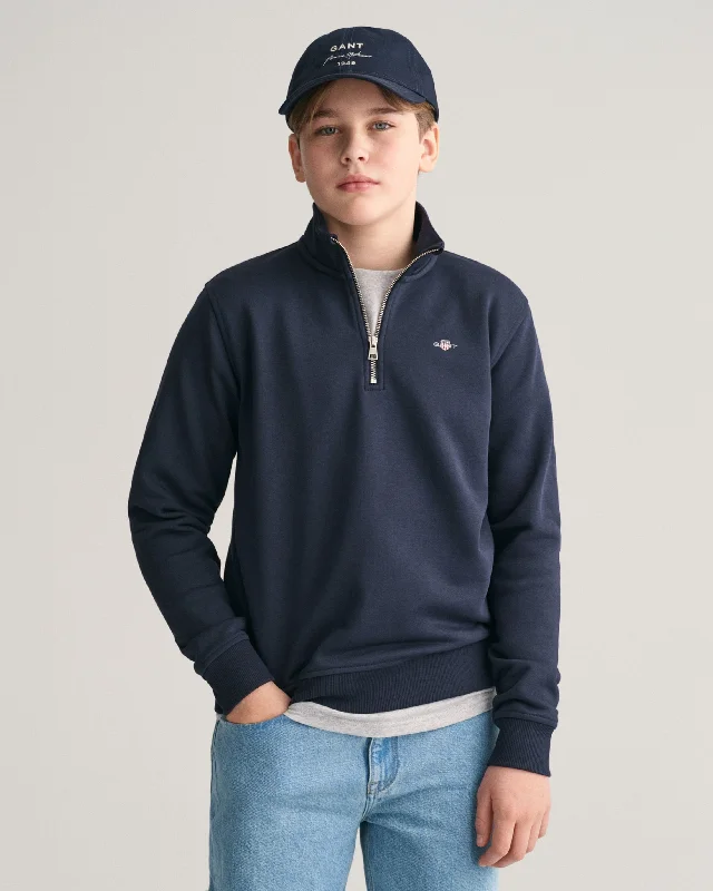 Shield Half-Zip Sweatshirt in Navy