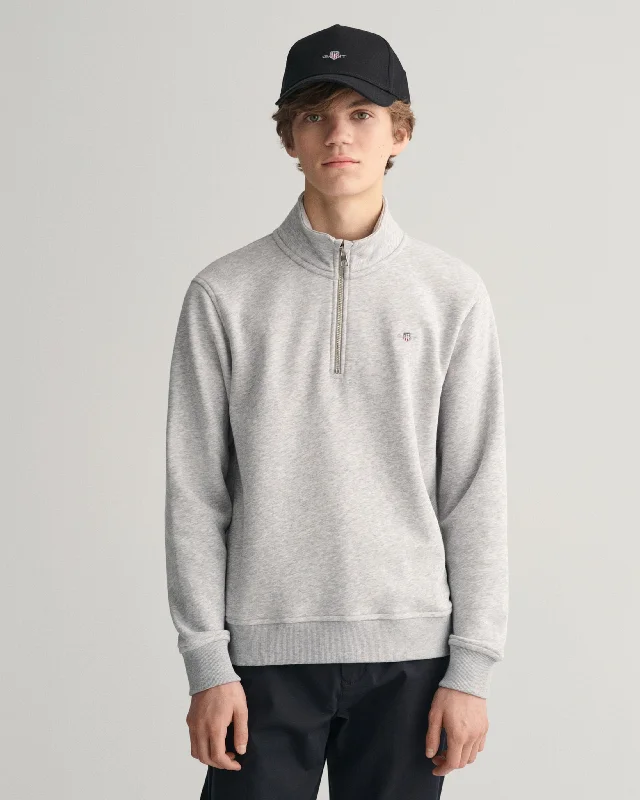 Shield Half-Zip Sweatshirt in Grey