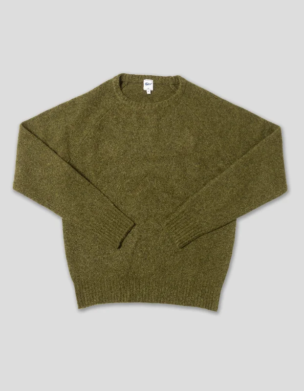 SOLID CREW NECK SWEATER - OLIVE