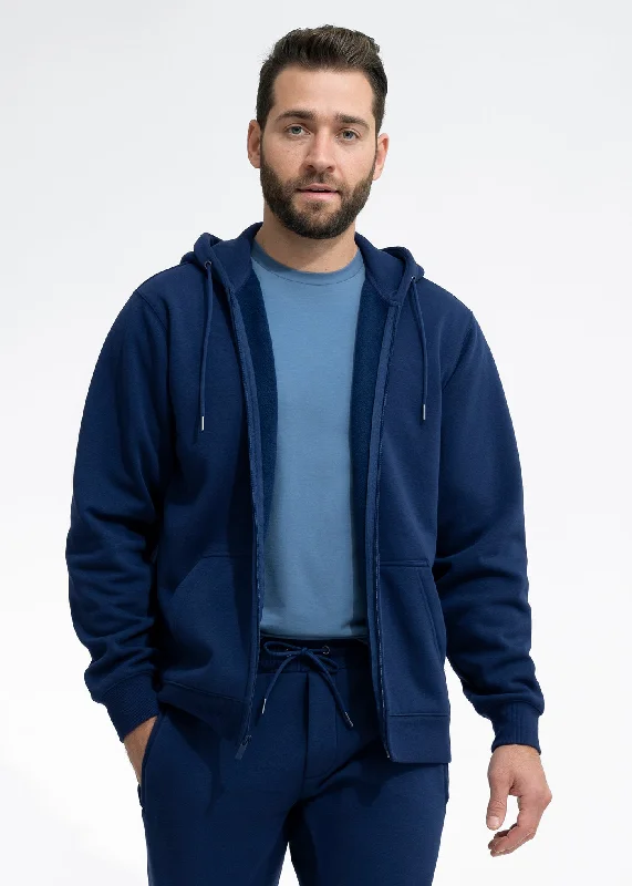 Stretch Fleece Zip Hoodie | Admiral Blue