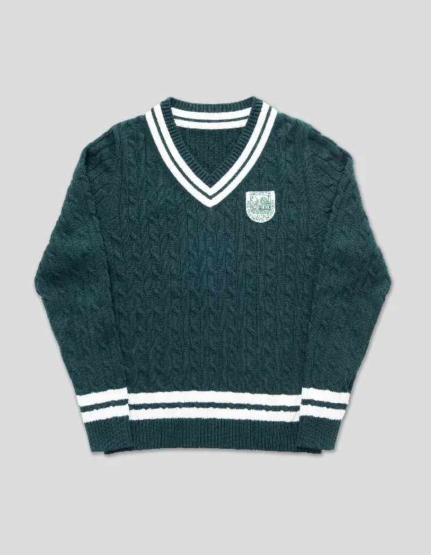 V NECK CRICKET SWEATER - DARTMOUTH